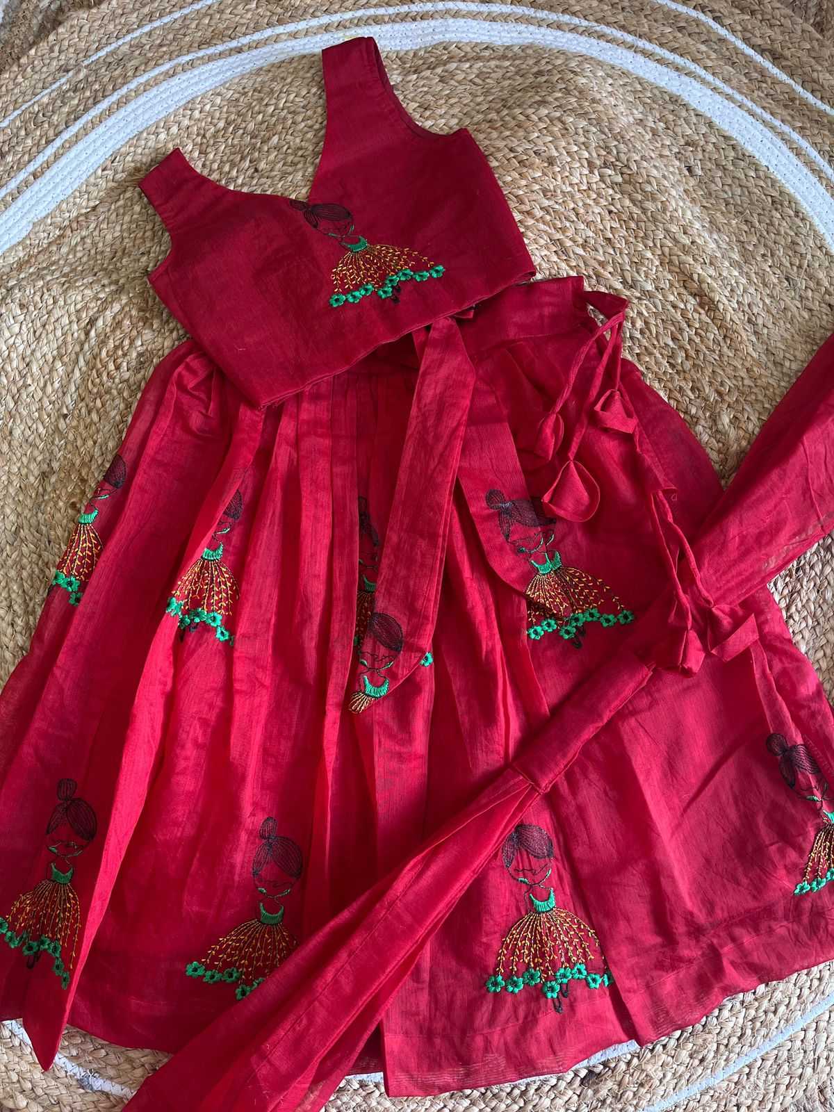 YNF Wholesale Chanderi Silk Kids Lehenga RIN235 elegant dupatta | Surat Manufacturer