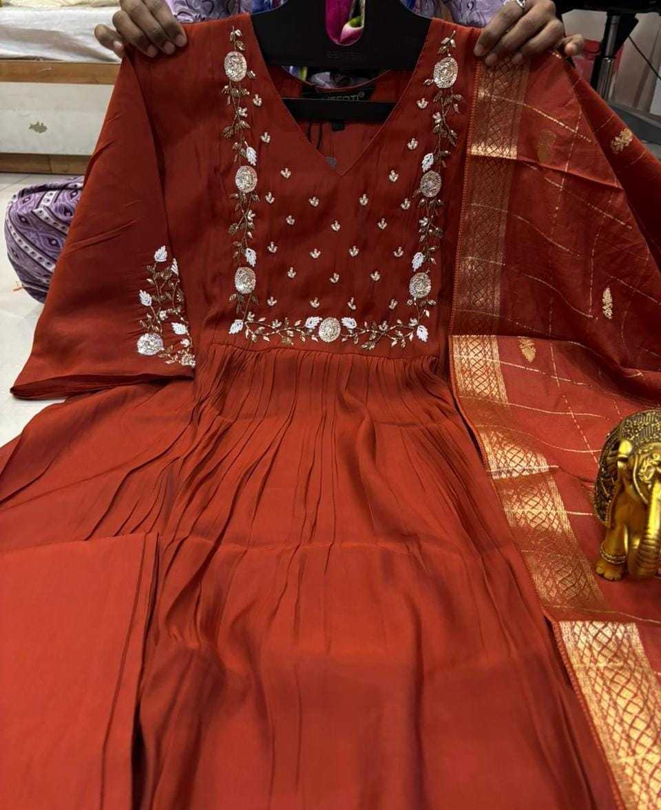 YNF Wholesale Chanderi Soft Party Wear Kurtis KESH147 Muskan | Surat Manufacturer