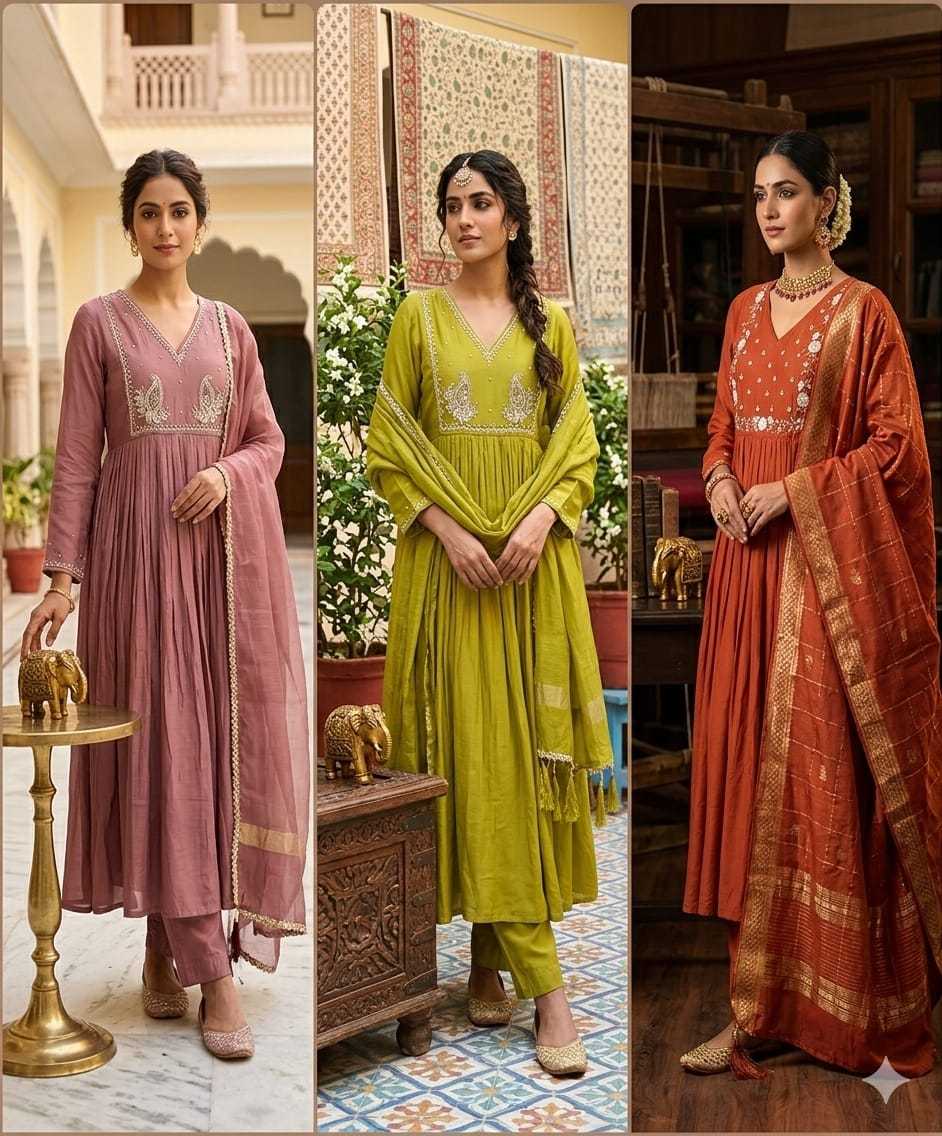 YNF Wholesale Chanderi Soft Party Wear Kurtis KESH147 Muskan | Surat Manufacturer