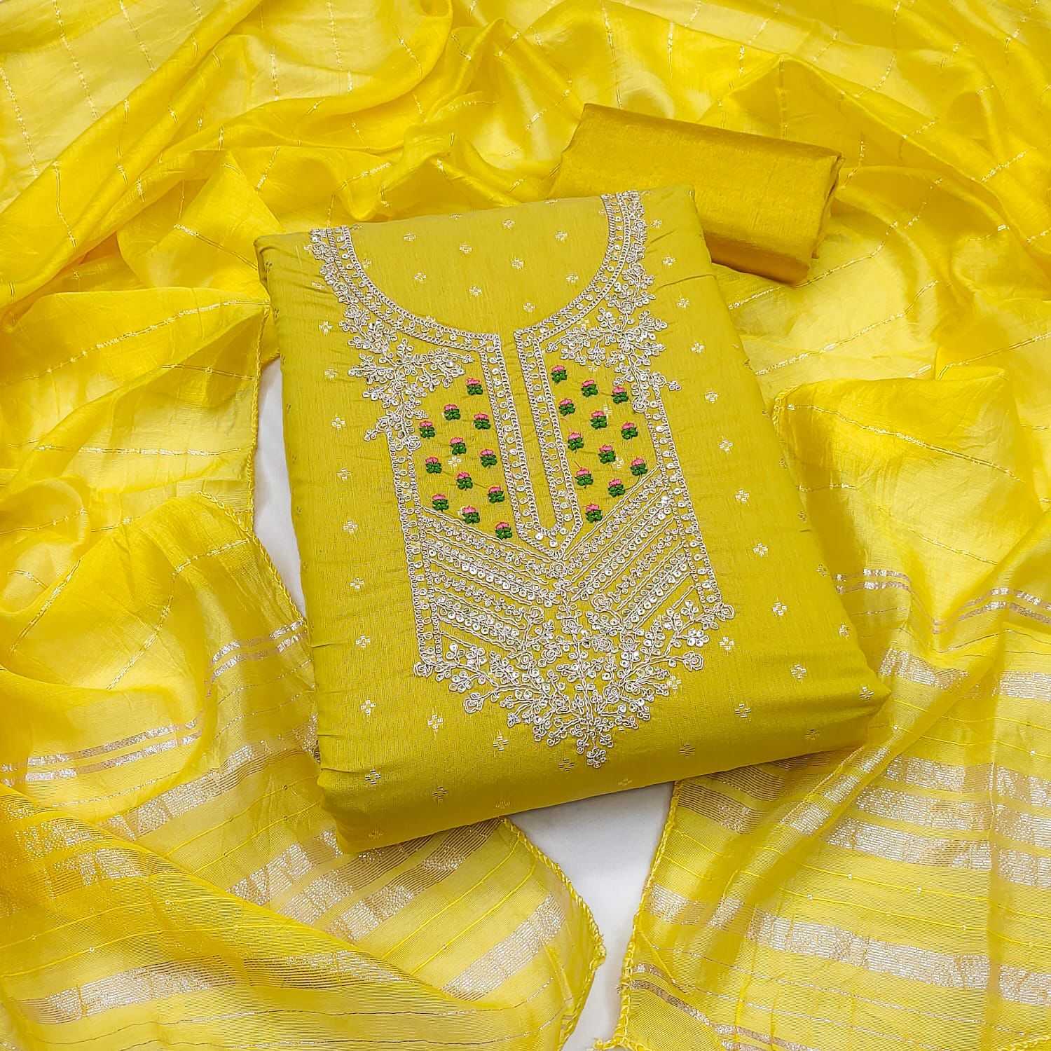 Ynf Chanderi Soft  Suits & Dresses Wholesale Embroidery Suits Chanderi Suit Designer Suits Manufacturer - YNF Online
