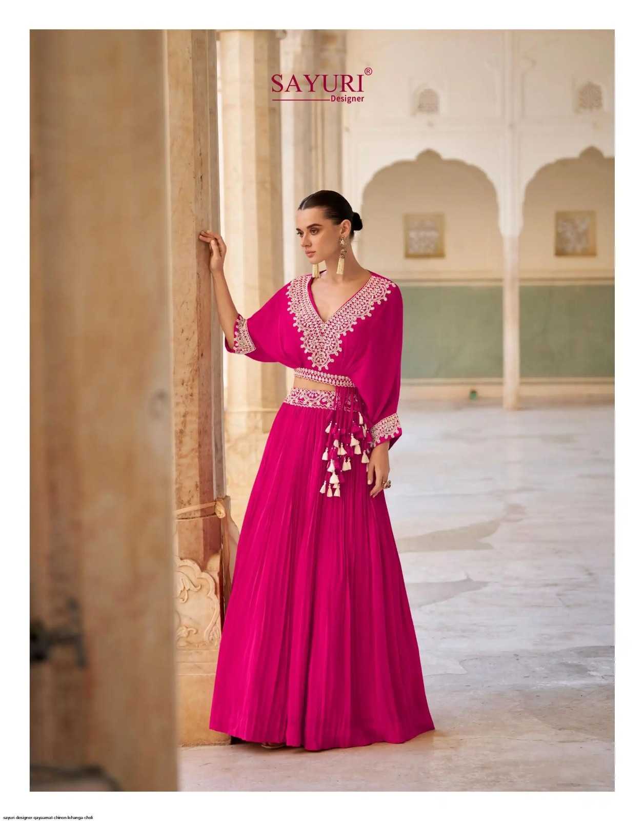 YNF Wholesale Chinon Silk Lehenga KESH142 SAYURI QAYAAMAT | Surat Manufacturer
