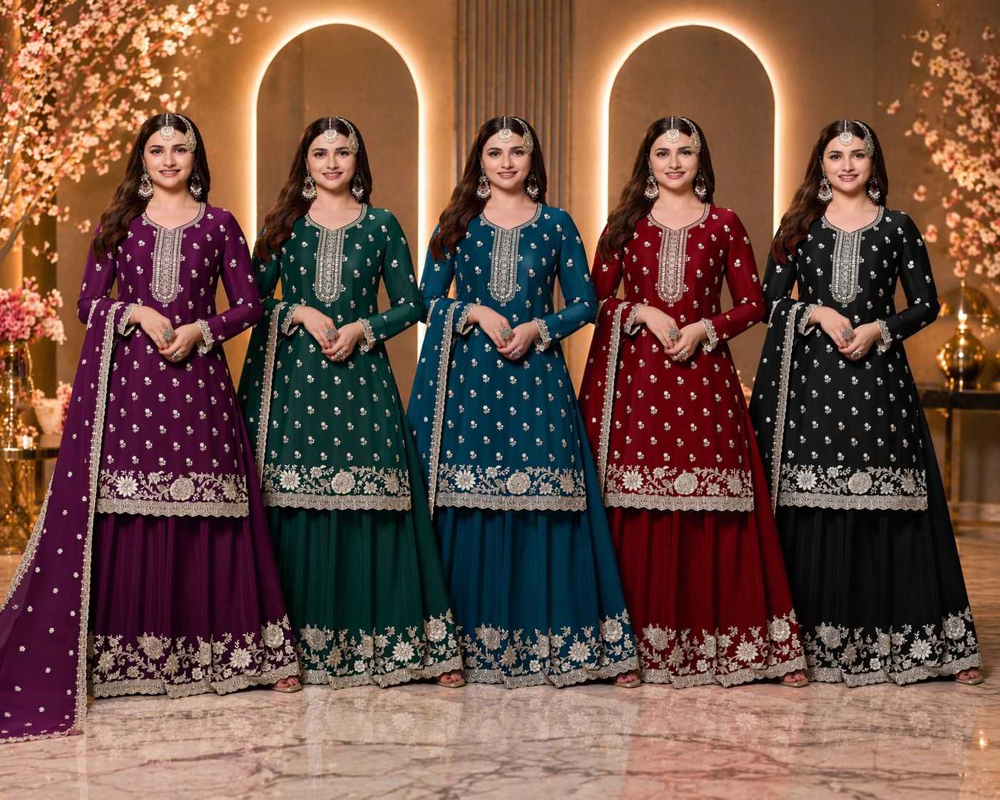 YNF Wholesale Chinon Embroidery Suits KESH745 72691 | Surat Manufacturer