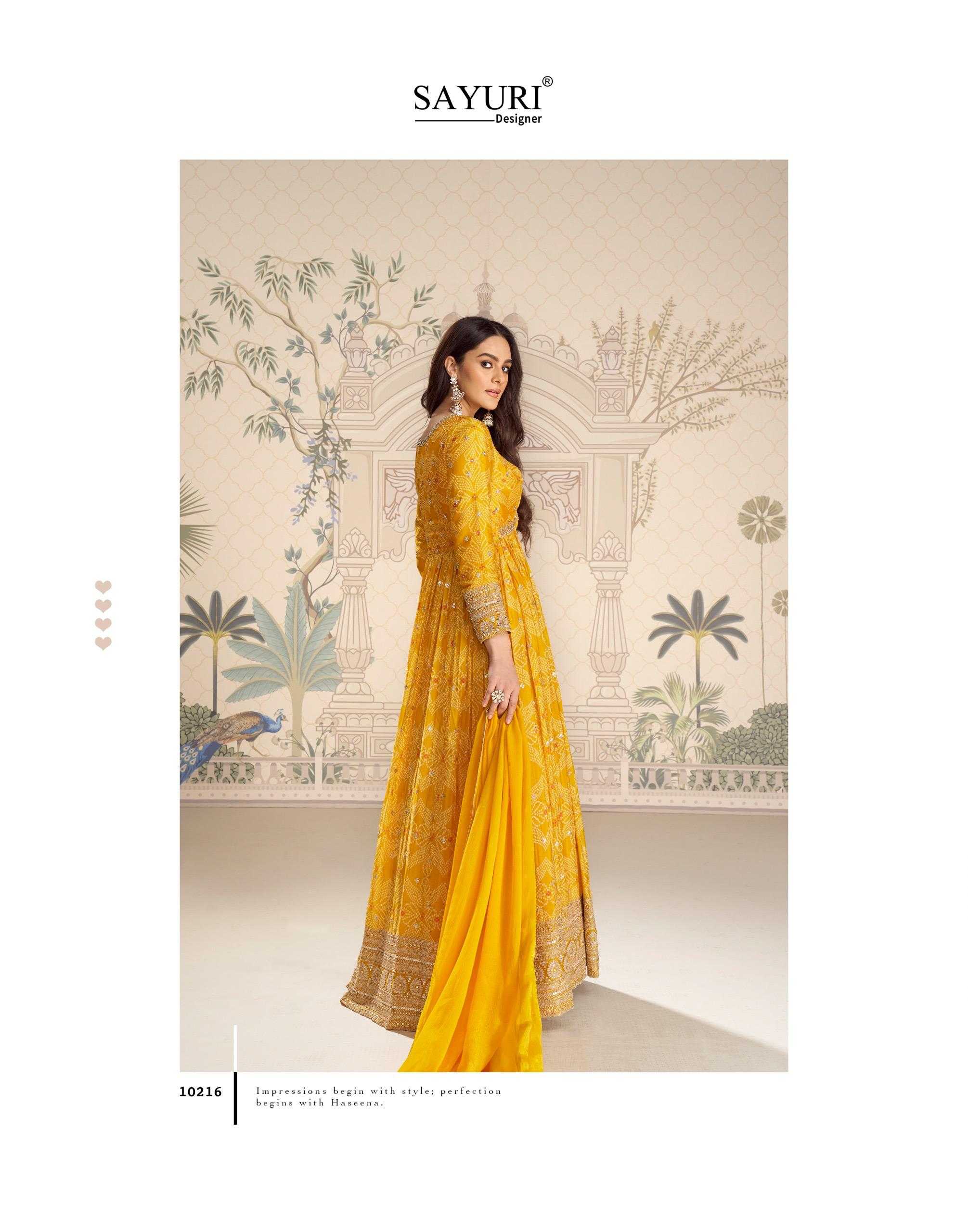 YNF Wholesale Chinon Silk Embroidery Gowns KESH142 SAYURI BANDHAN | Surat Manufacturer