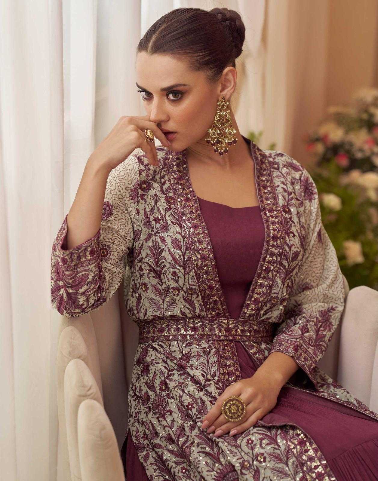 YNF Wholesale Chinon Silk Embroidery Gowns KESH142 SAYURI KASMIRA | Surat Manufacturer