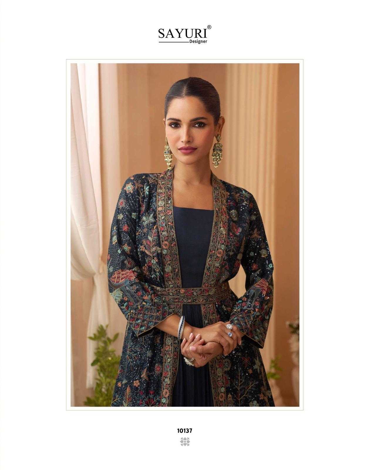 YNF Wholesale Chinon Silk Embroidery Gowns KESH142 SAYURI KASMIRA | Surat Manufacturer