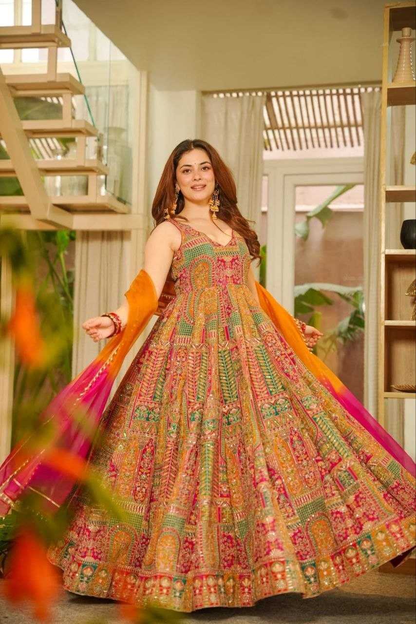 YNF Wholesale Chinon Silk Anarkali Gown KESH625 SW06 | Surat Manufacturer