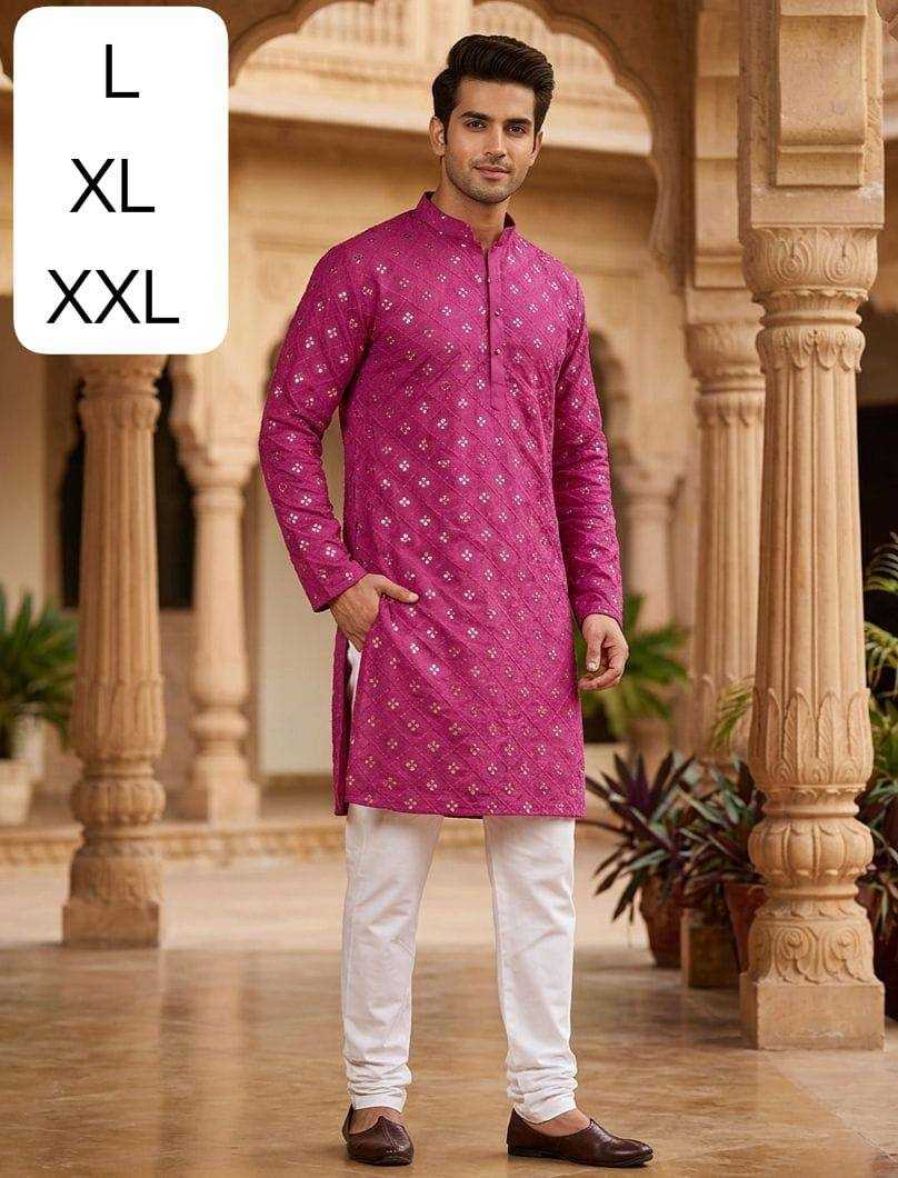 YNF Wholesale Cotton Mens Kurta Pyjama KESH650 Mirror | Surat Manufacturer