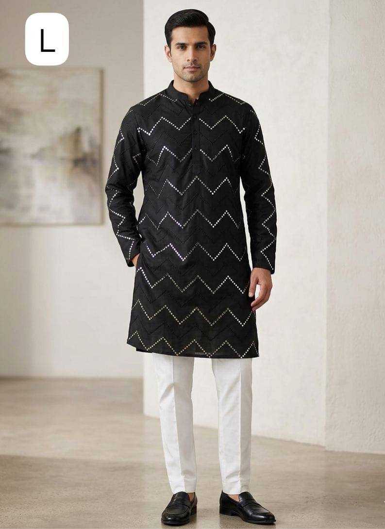 YNF Wholesale Cotton Mens Kurta Pyjama KESH650 Mirror | Surat Manufacturer