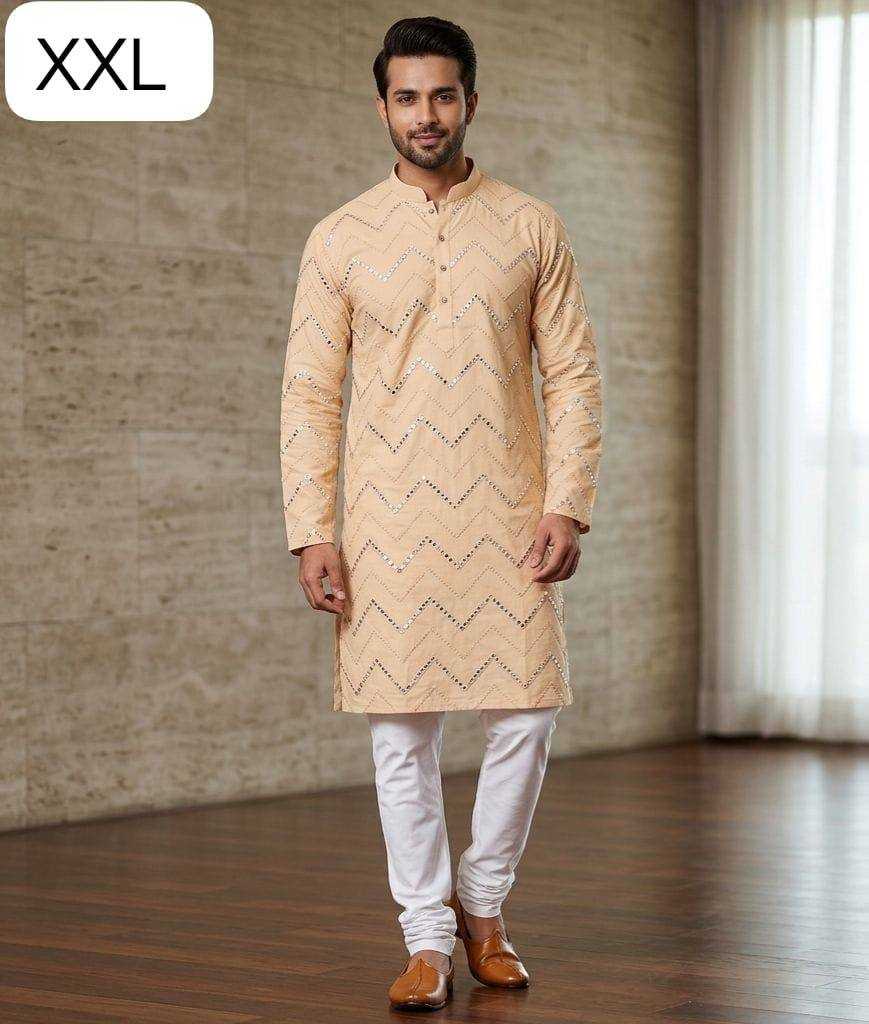 YNF Wholesale Cotton Mens Kurta Pyjama KESH650 Mirror | Surat Manufacturer