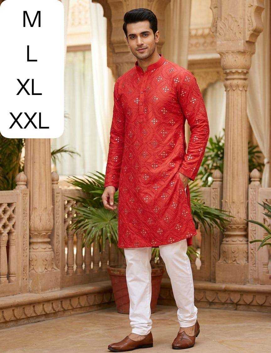 YNF Wholesale Cotton Mens Kurta Pyjama KESH650 Mirror | Surat Manufacturer