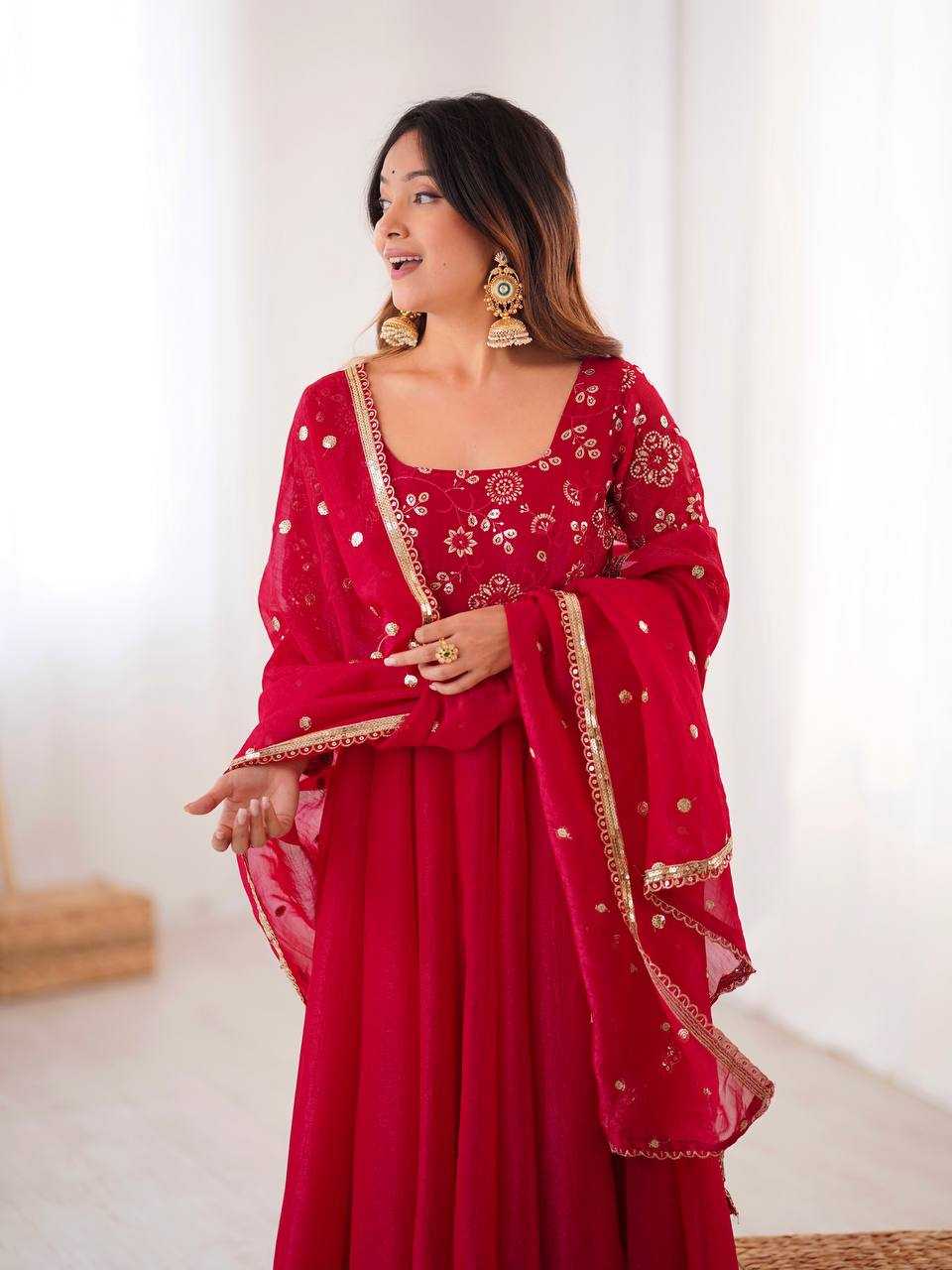 YNF Wholesale Crush Silk Embroidery Gowns KESH499 5290 | Surat Manufacturer