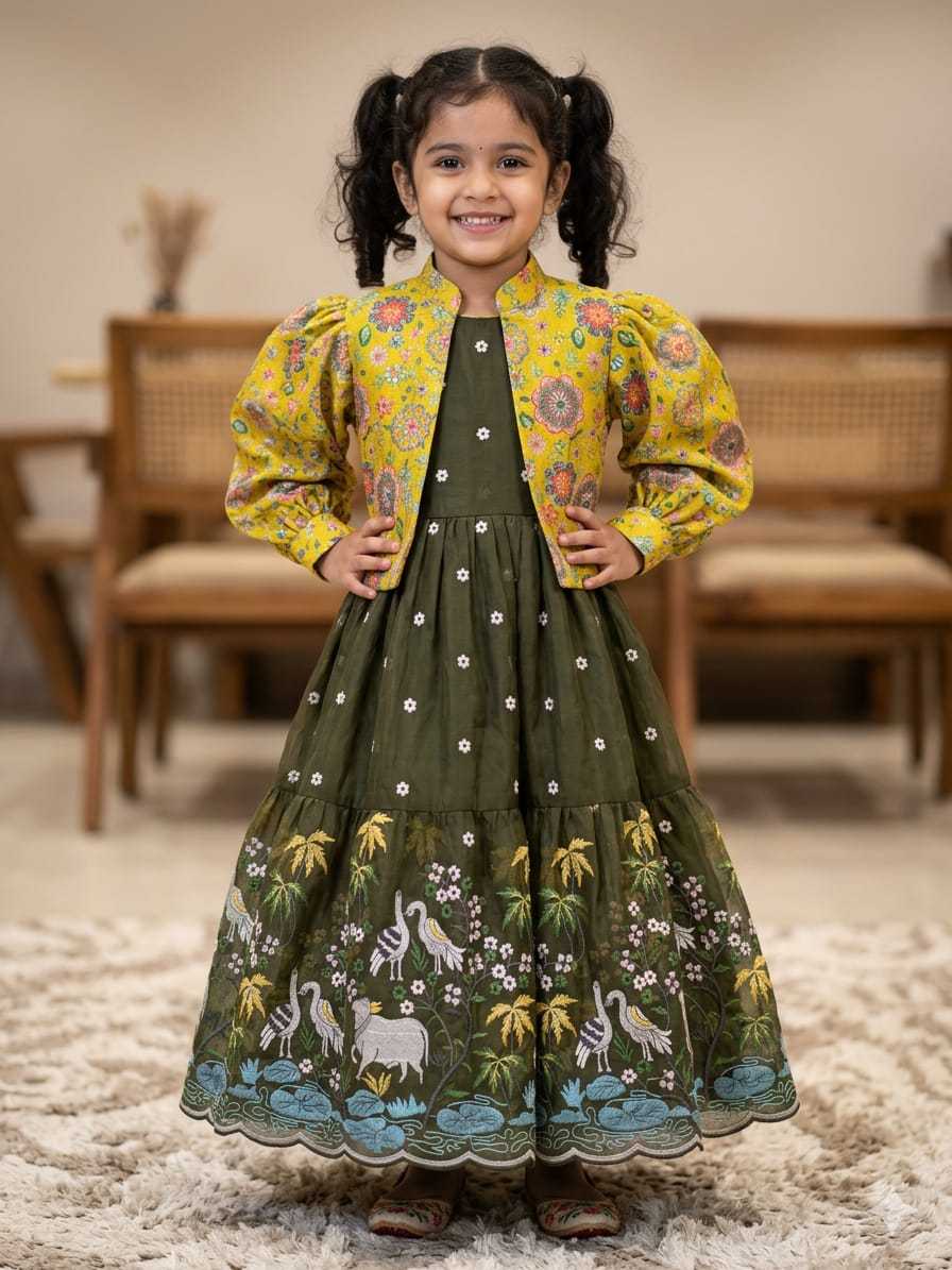 YNF Wholesale Crush Silk Kids Gown RIN235 Soft nylon | Surat Manufacturer