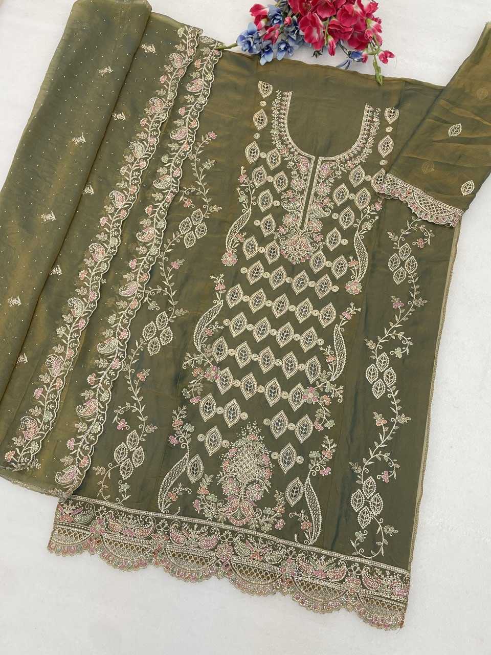YNF Wholesale Dull Moss Embroidery Suits KESH704 5258 | Surat Manufacturer