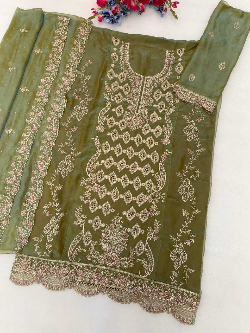 YNF Wholesale Dull Moss Embroidery Suits KESH704 5258 | Surat Manufacturer