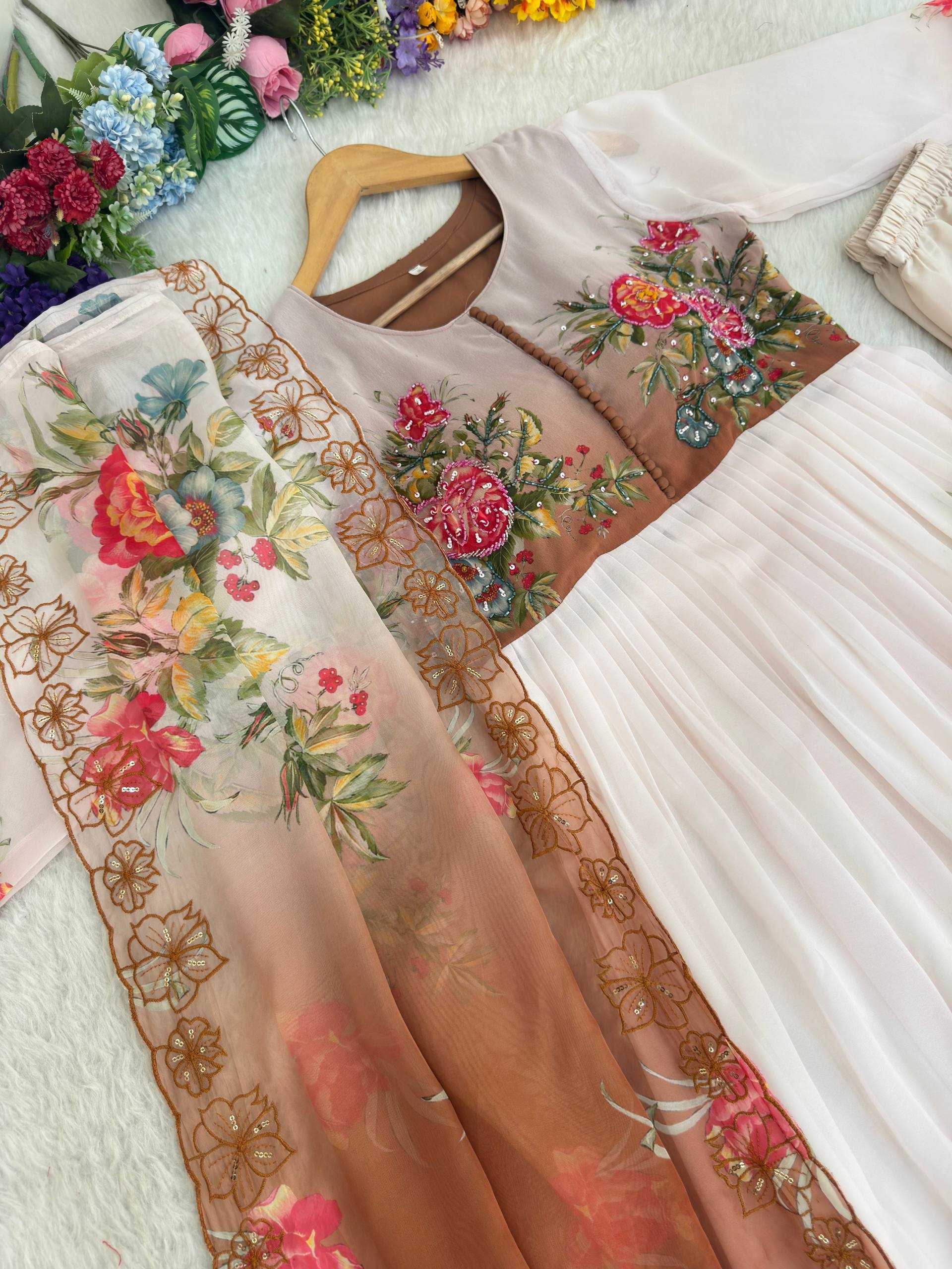 YNF Wholesale Faux Georgette Printed Gowns KESH513 586 | Surat Manufacturer