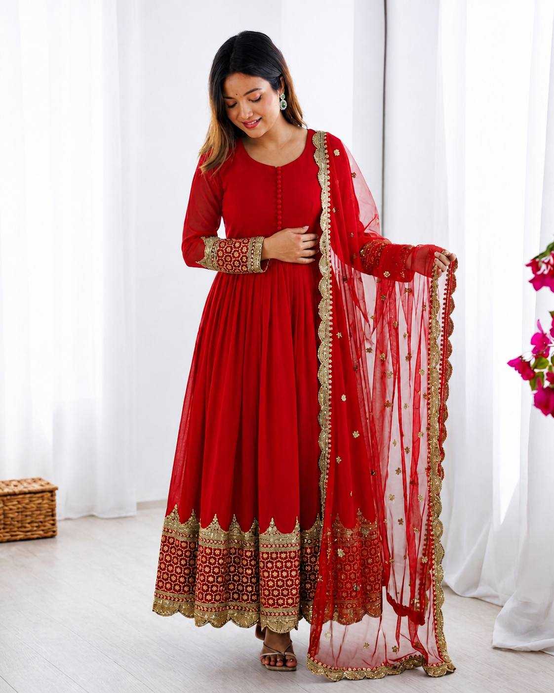 YNF Wholesale Faux Georgette Anarkali Gown KESH499 194 | Surat Manufacturer
