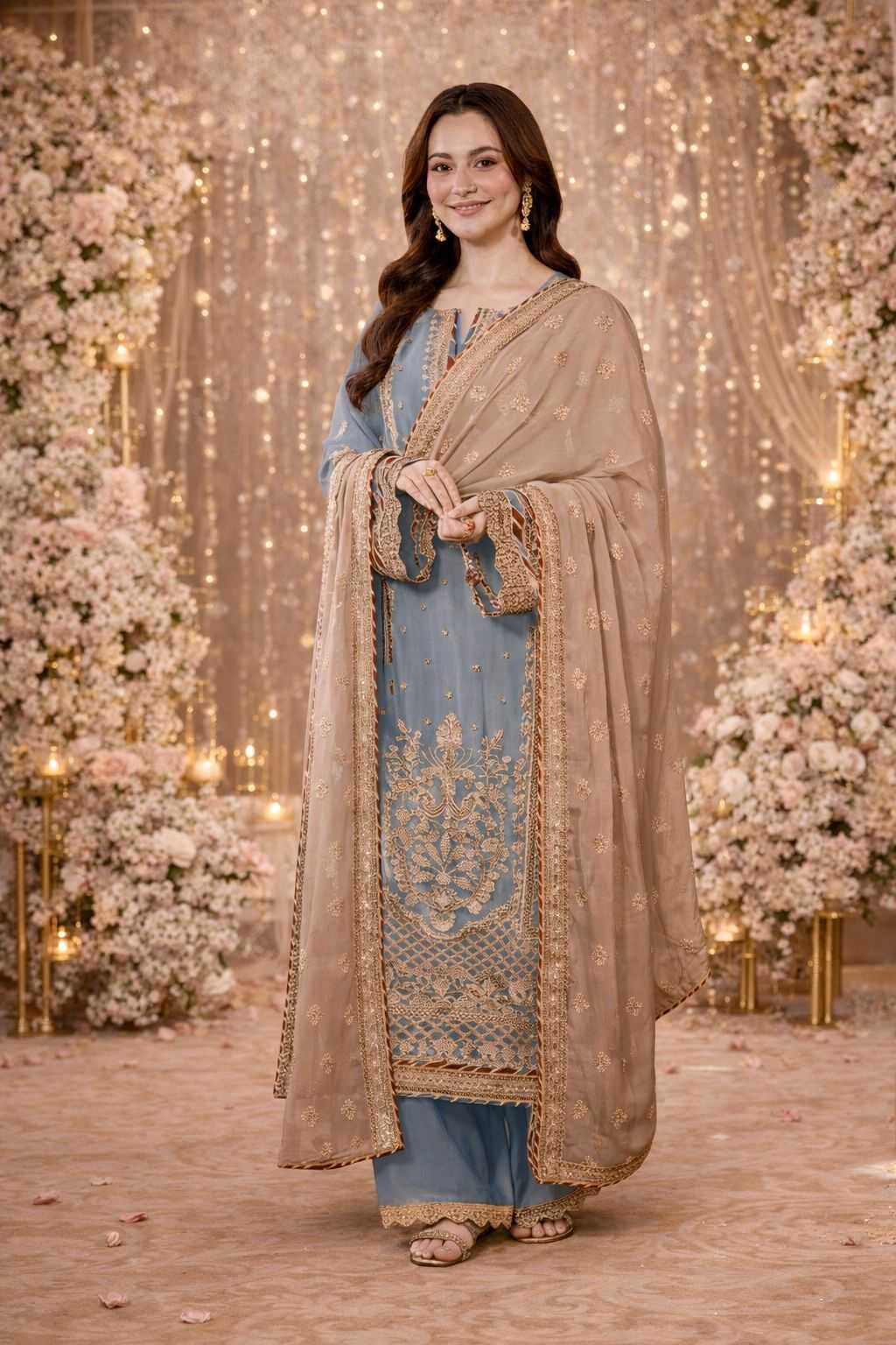 YNF Wholesale Faux Georgette Pakistani Suits KESH745 TF-1301 | Surat Manufacturer