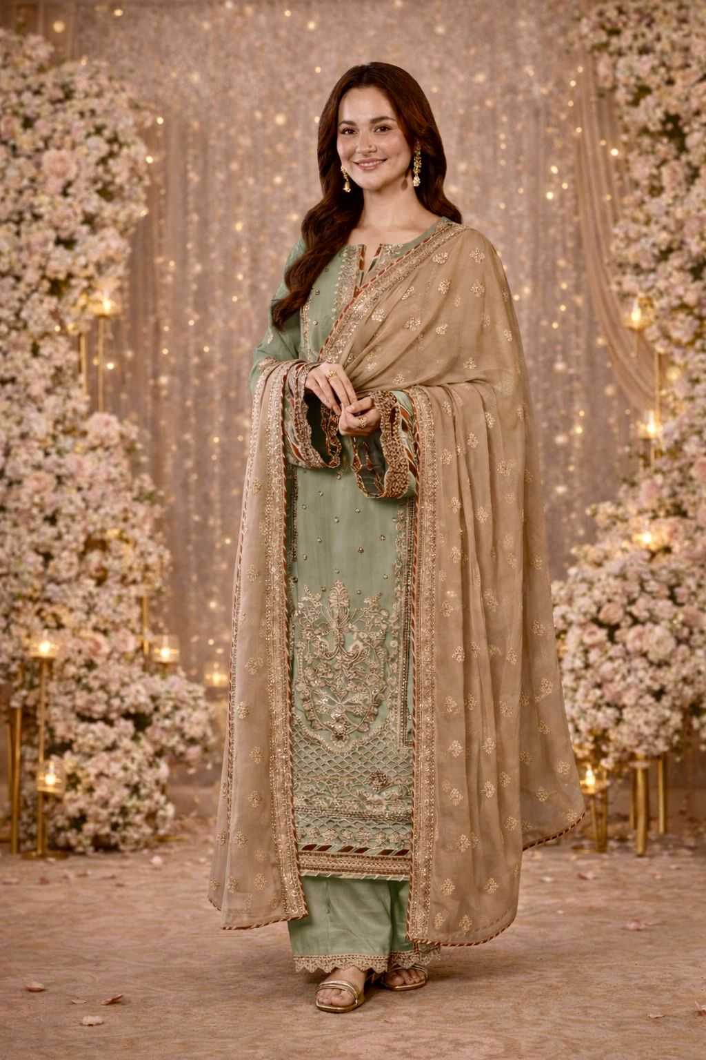 YNF Wholesale Faux Georgette Pakistani Suits KESH745 TF-1301 | Surat Manufacturer