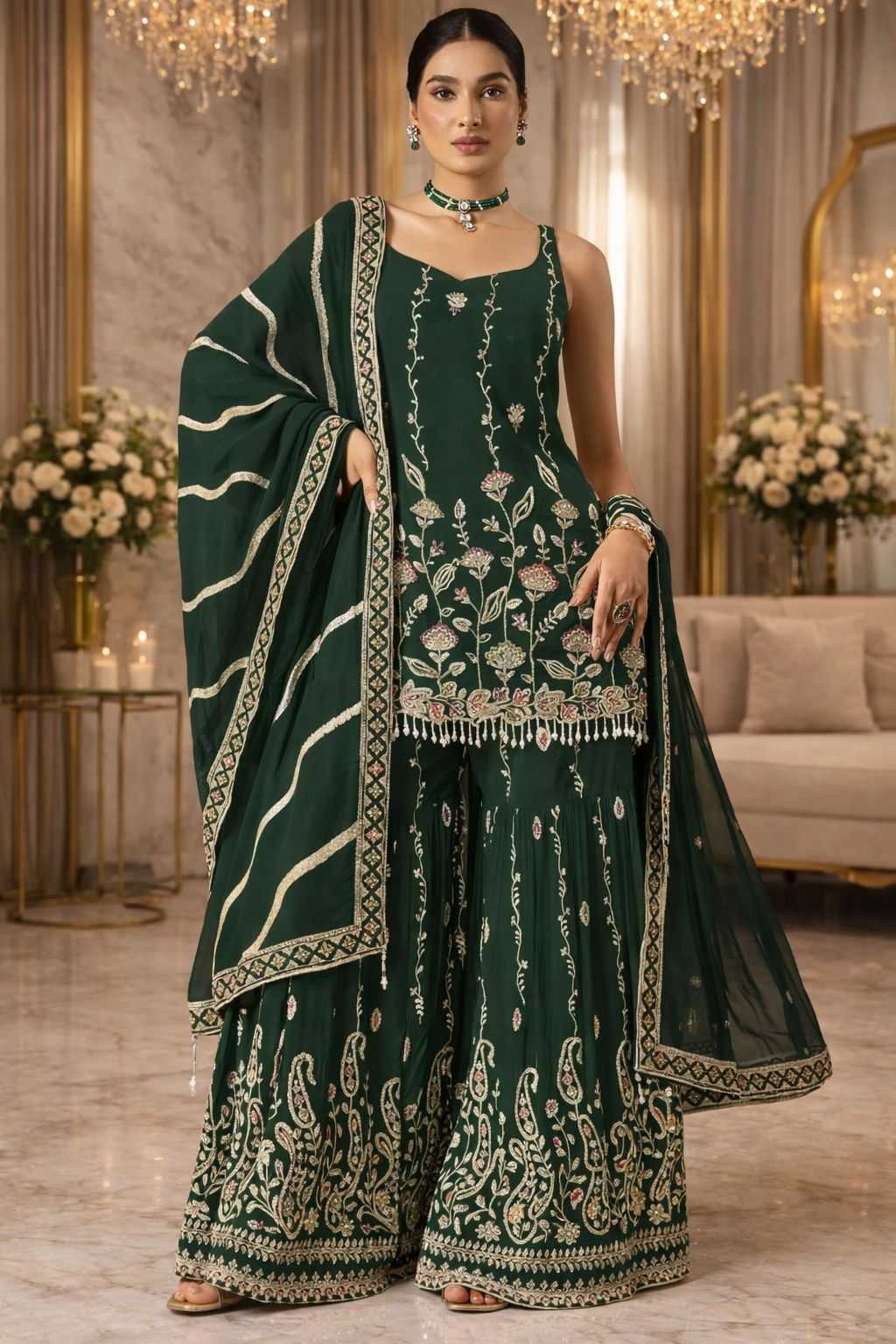 YNF Wholesale Faux Georgette Palazzo Suit KESH745 TF-1315 | Surat Manufacturer