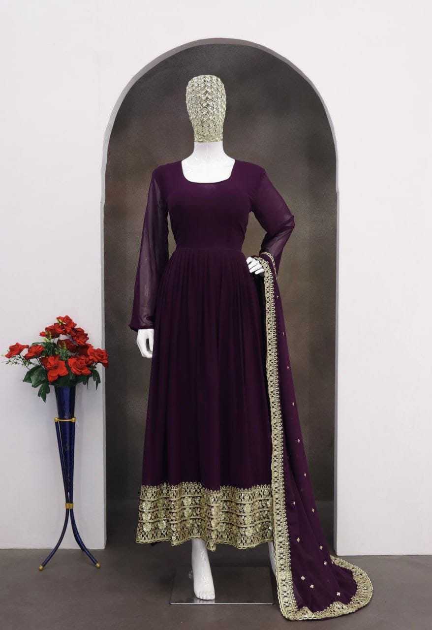YNF Wholesale Georgette Georgette Gown KESH129 043 | Surat Manufacturer