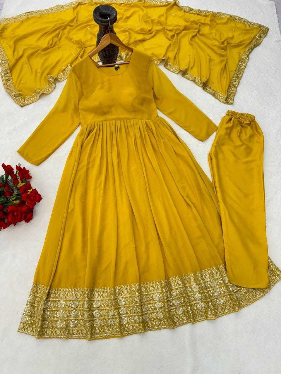 YNF Wholesale Georgette Georgette Gown KESH129 043 | Surat Manufacturer