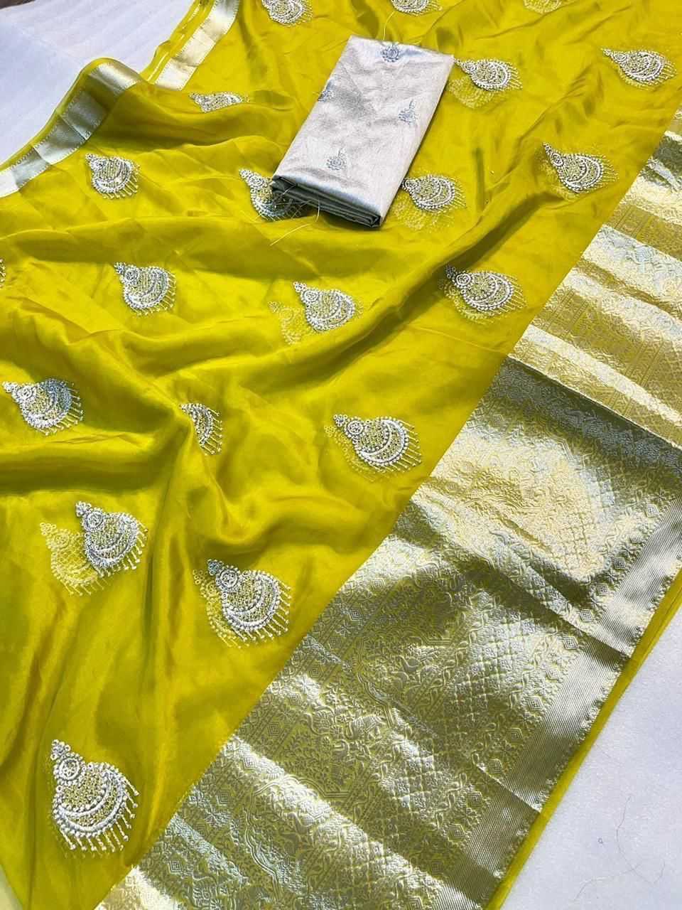 YNF Wholesale Jacquard Party Wear Sarees KESH577 32 | Surat Manufacturer