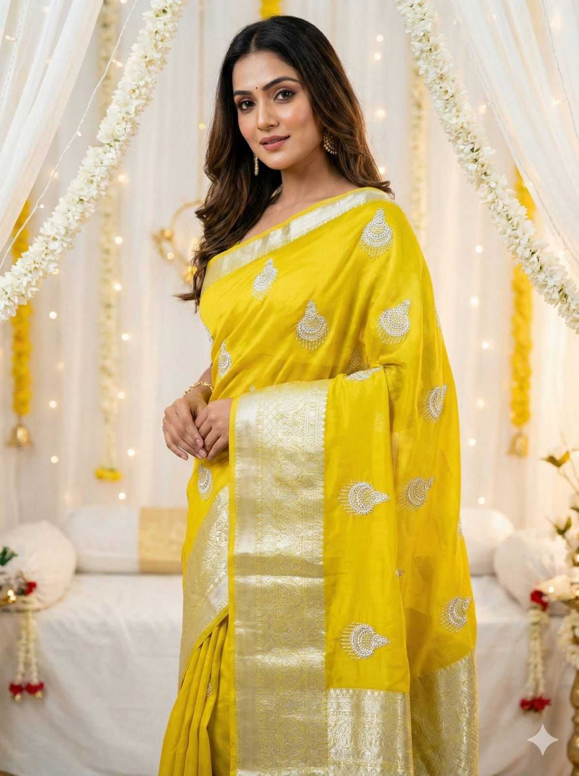 YNF Wholesale Jacquard Party Wear Sarees KESH577 32 | Surat Manufacturer