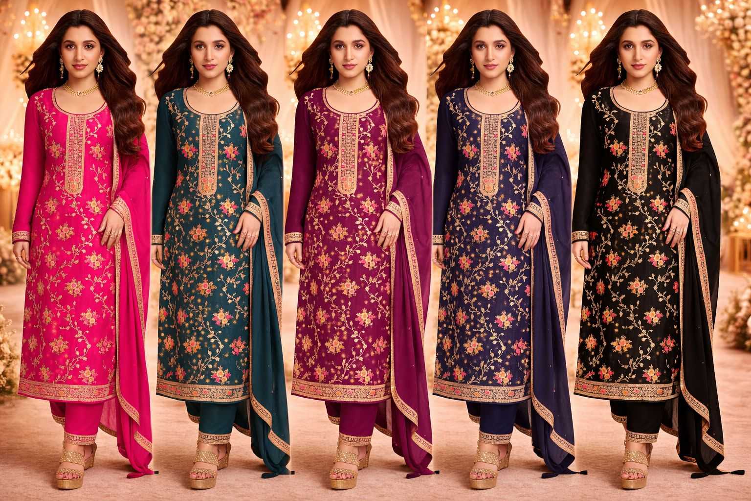 YNF Wholesale Jacquard Embroidery Suits KESH745 TF-1554 | Surat Manufacturer