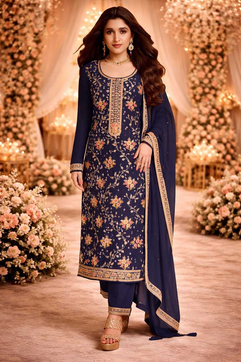 YNF Wholesale Jacquard Embroidery Suits KESH745 TF-1554 | Surat Manufacturer