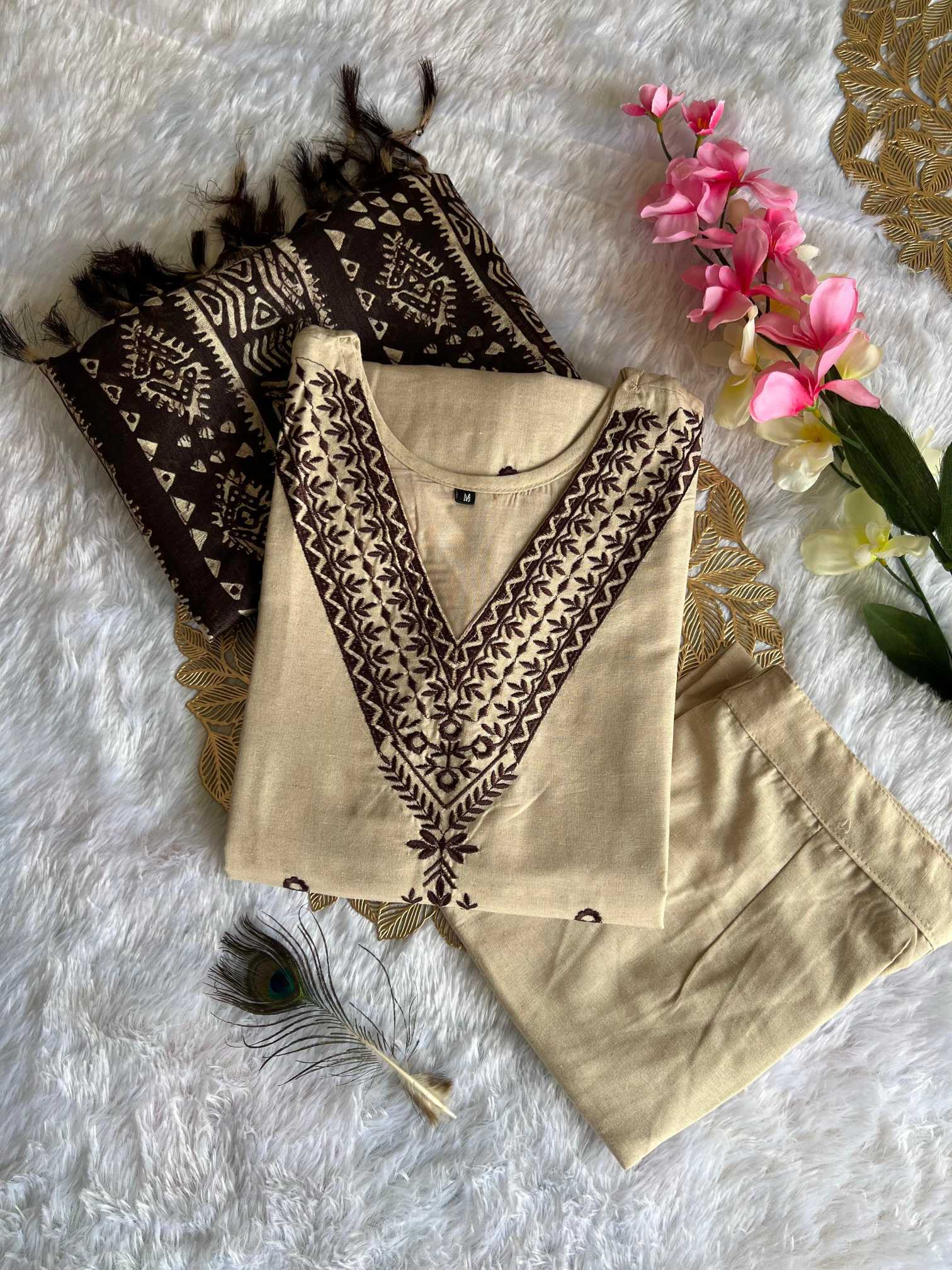 YNF Wholesale Khadi Cotton Cotton Kurtis KESH160 Chikoo | Surat Manufacturer