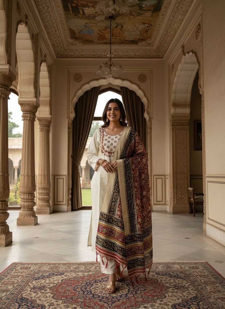 YNF Wholesale Khadi Cotton Designer Kurtis KESH160 Print Dupatta | Surat Manufacturer