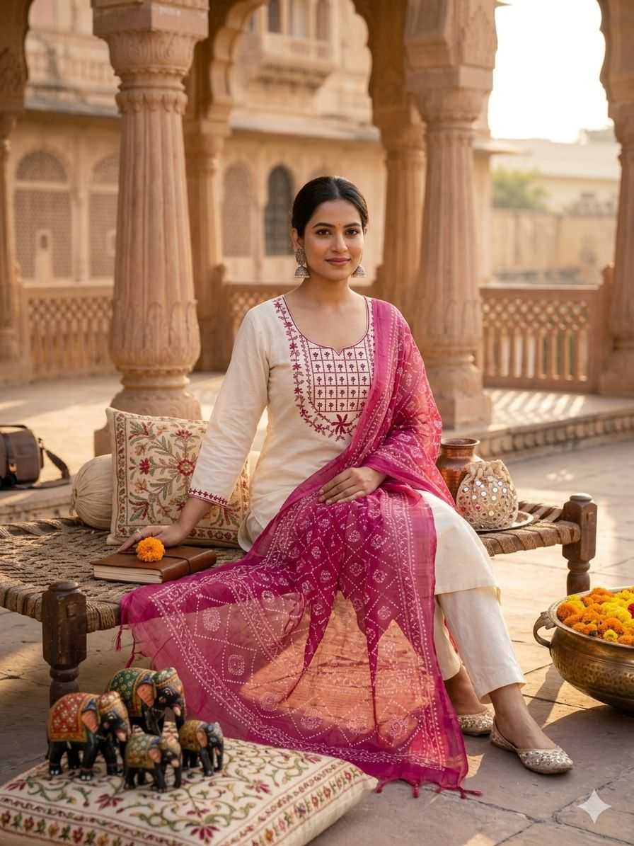 YNF Wholesale Khadi Cotton Designer Kurtis KESH160 Print Dupatta | Surat Manufacturer