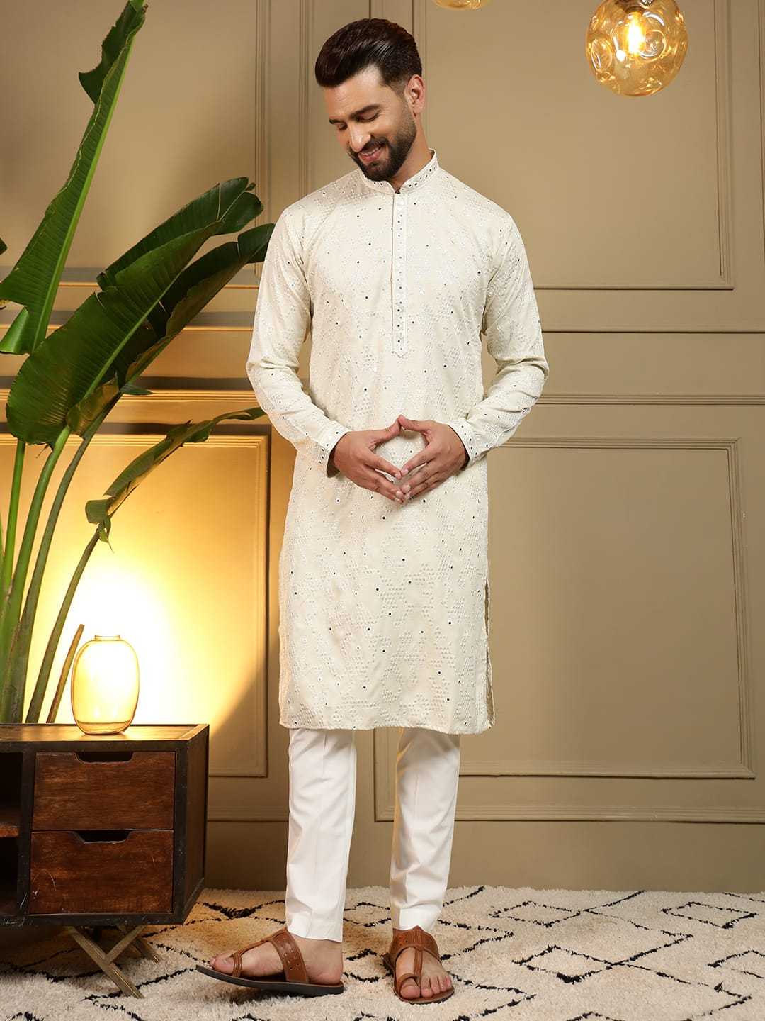 YNF Wholesale Khadi Cotton Mens Kurtas KESH629 Vantara- 07 | Surat Manufacturer