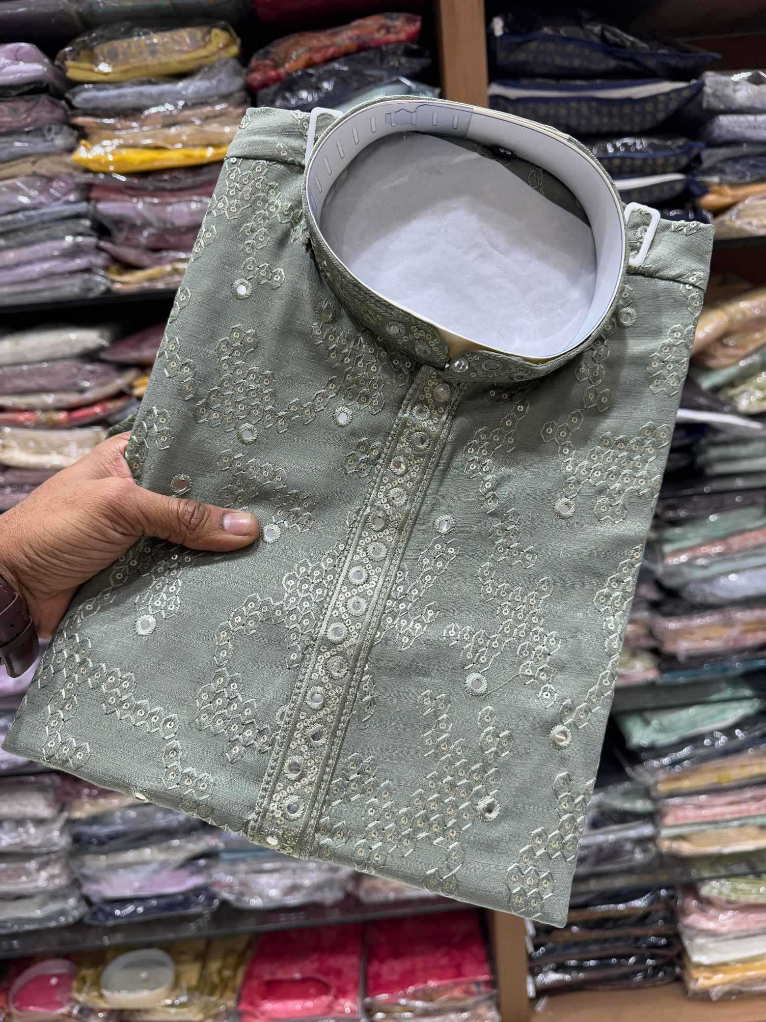 YNF Wholesale Khadi Cotton Mens Kurtas KESH629 Vantara- 07 | Surat Manufacturer