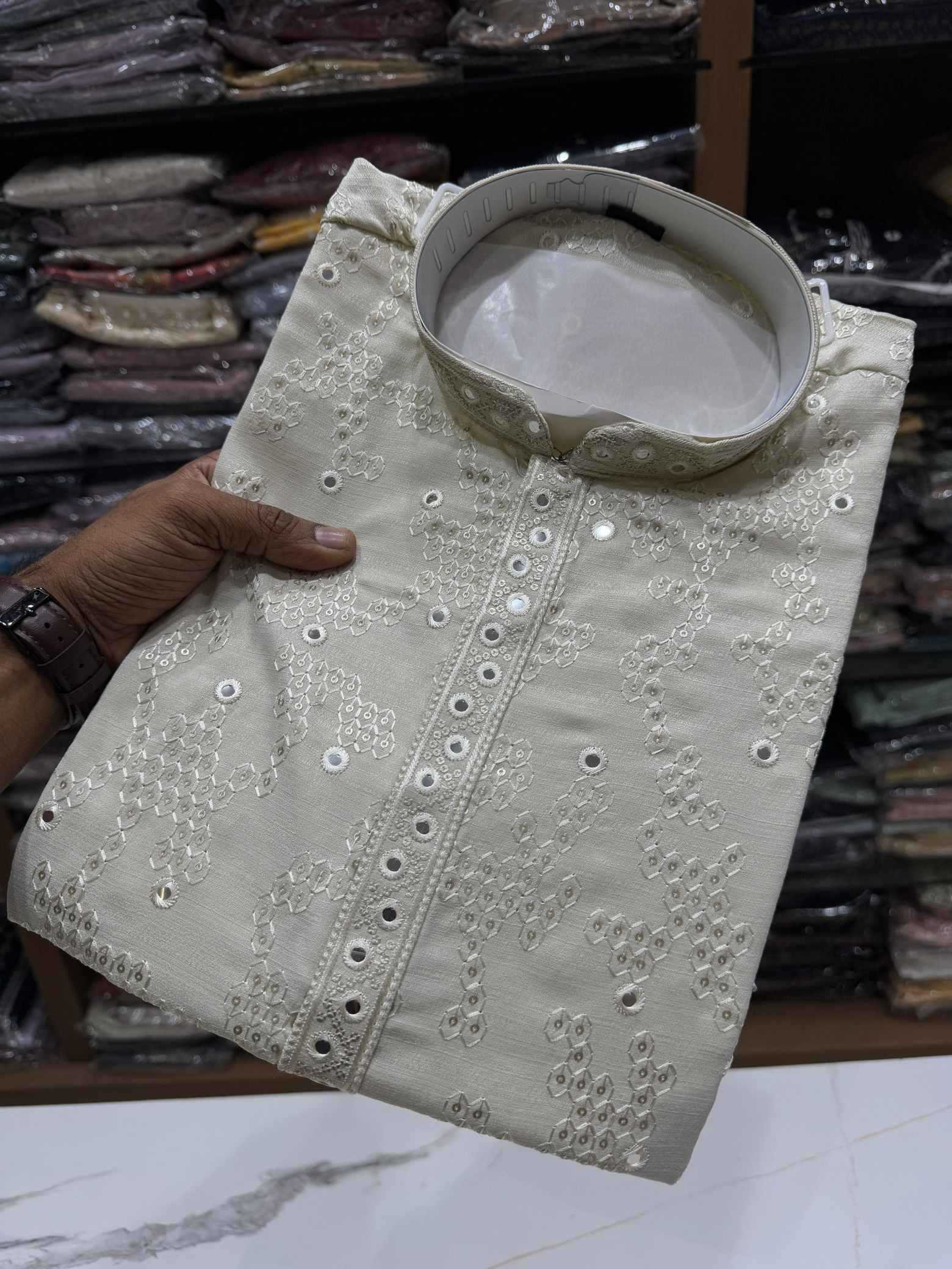 YNF Wholesale Khadi Cotton Mens Kurtas KESH629 Vantara- 07 | Surat Manufacturer