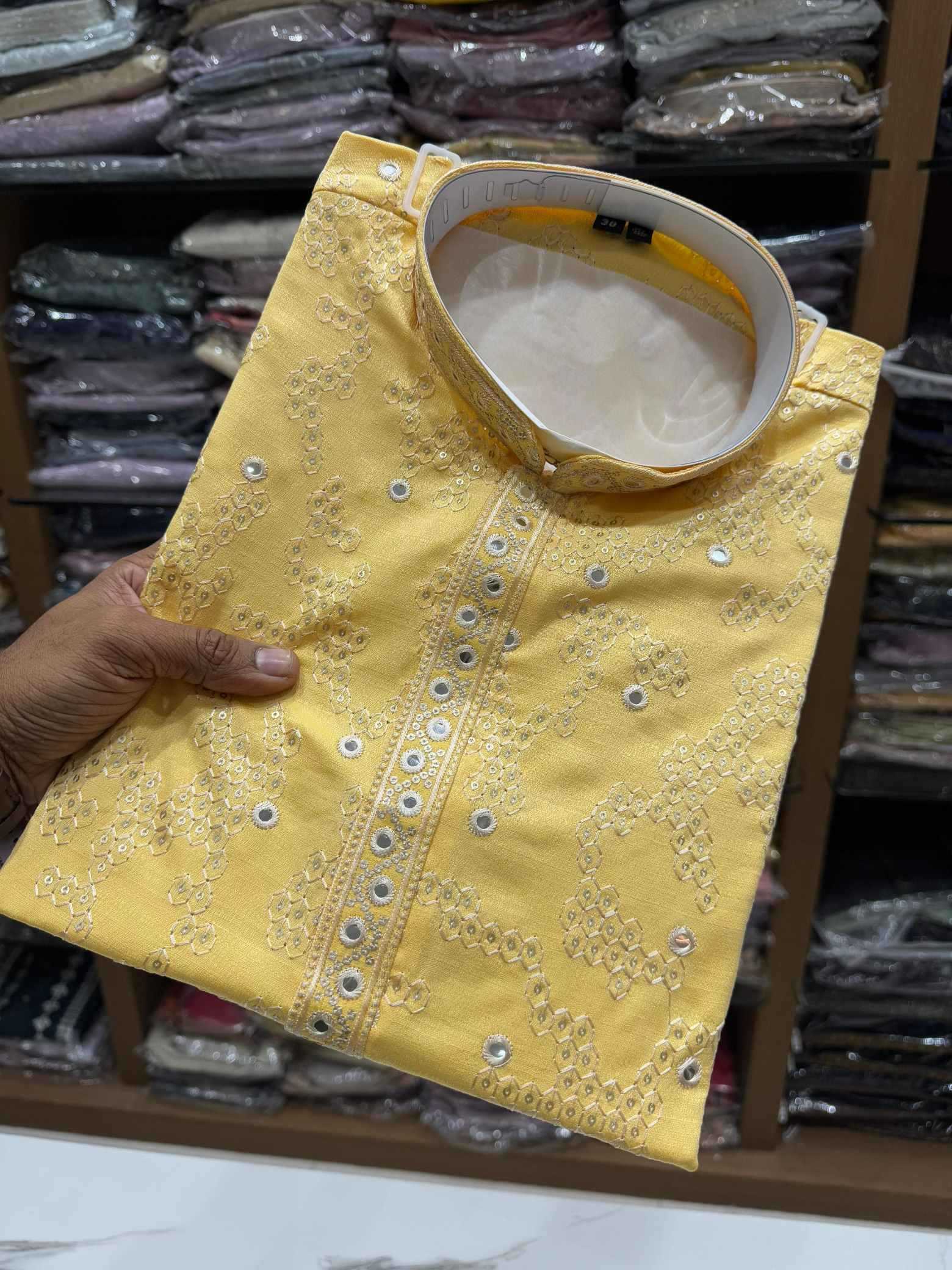 YNF Wholesale Khadi Cotton Mens Kurtas KESH629 Vantara- 07 | Surat Manufacturer