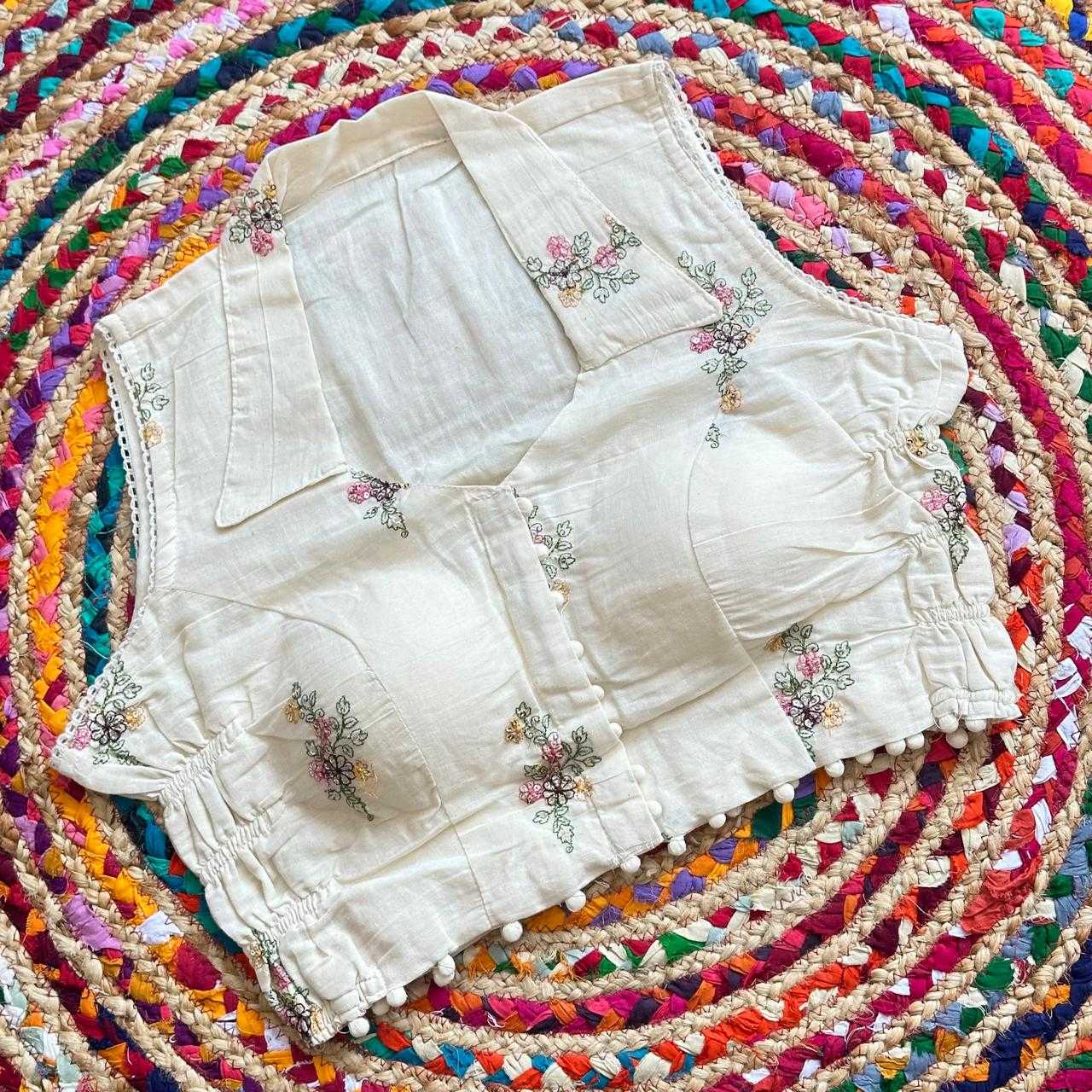 YNF Wholesale Khadi Cotton Sleeveless Blouse KESH653 Khadi collar | Surat Manufacturer