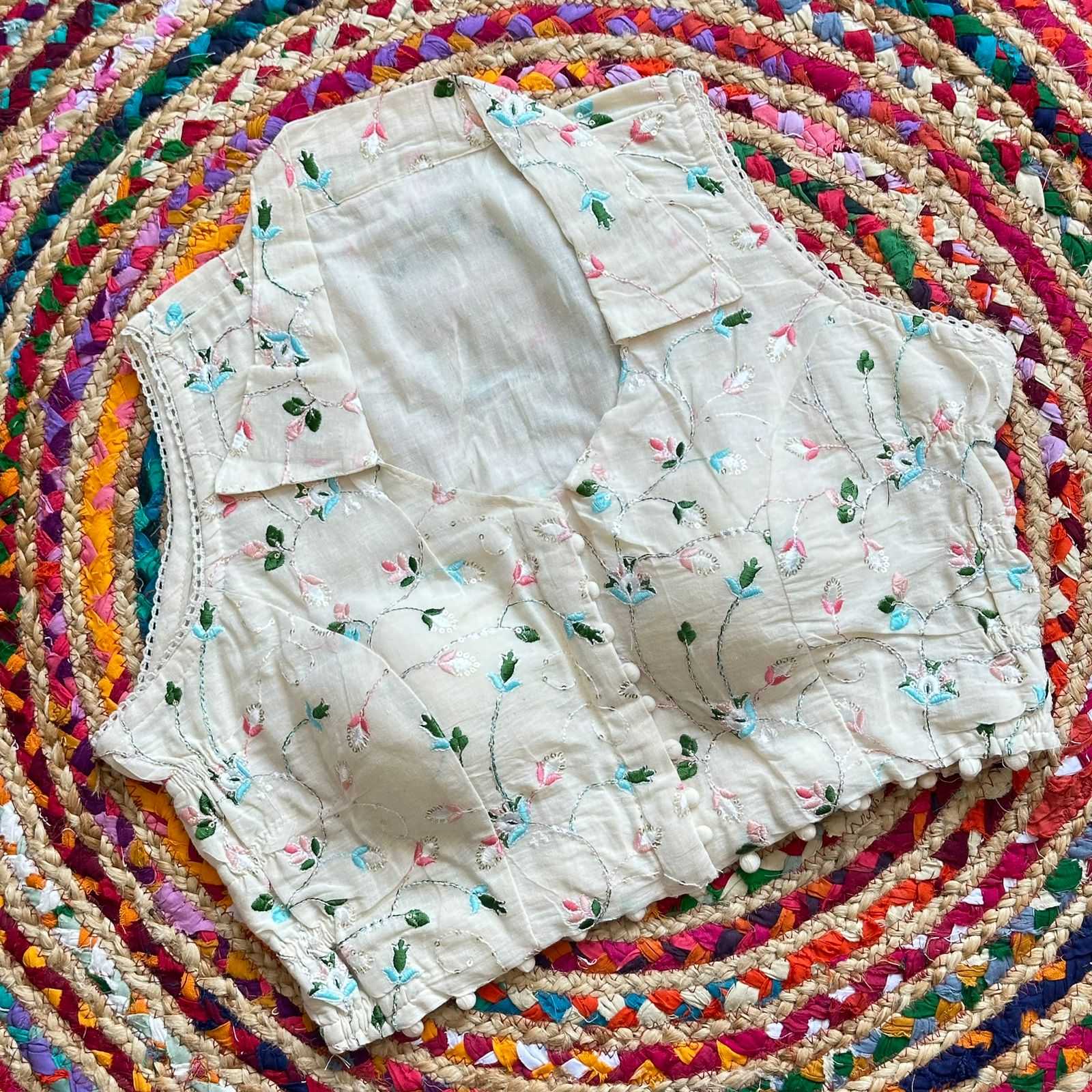 YNF Wholesale Khadi Cotton Sleeveless Blouse KESH653 Khadi collar | Surat Manufacturer