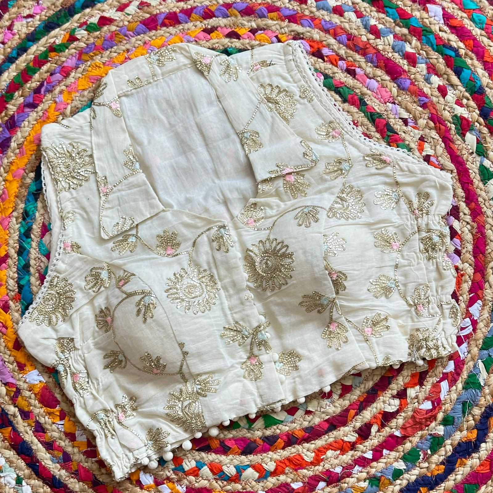 YNF Wholesale Khadi Cotton Sleeveless Blouse KESH653 Khadi collar | Surat Manufacturer