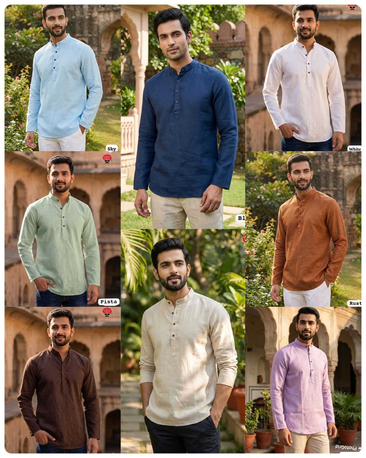 YNF Wholesale Khadi Men Short Kurta KESH481 Ranu | Surat Manufacturer