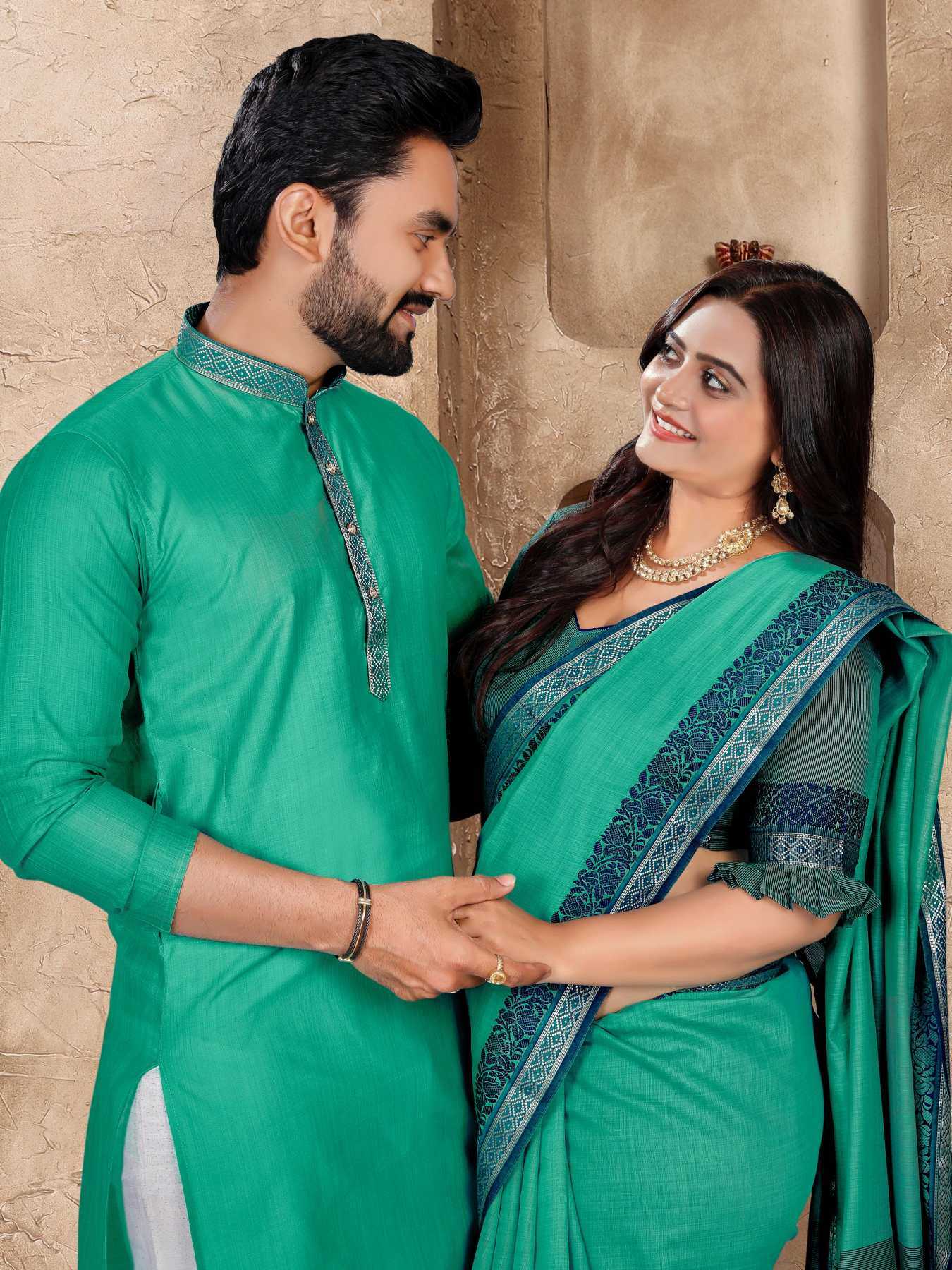 YNF Wholesale Linen Couple Matching Ethnic Outfits KESH620 Man~Mohini | Surat Manufacturer
