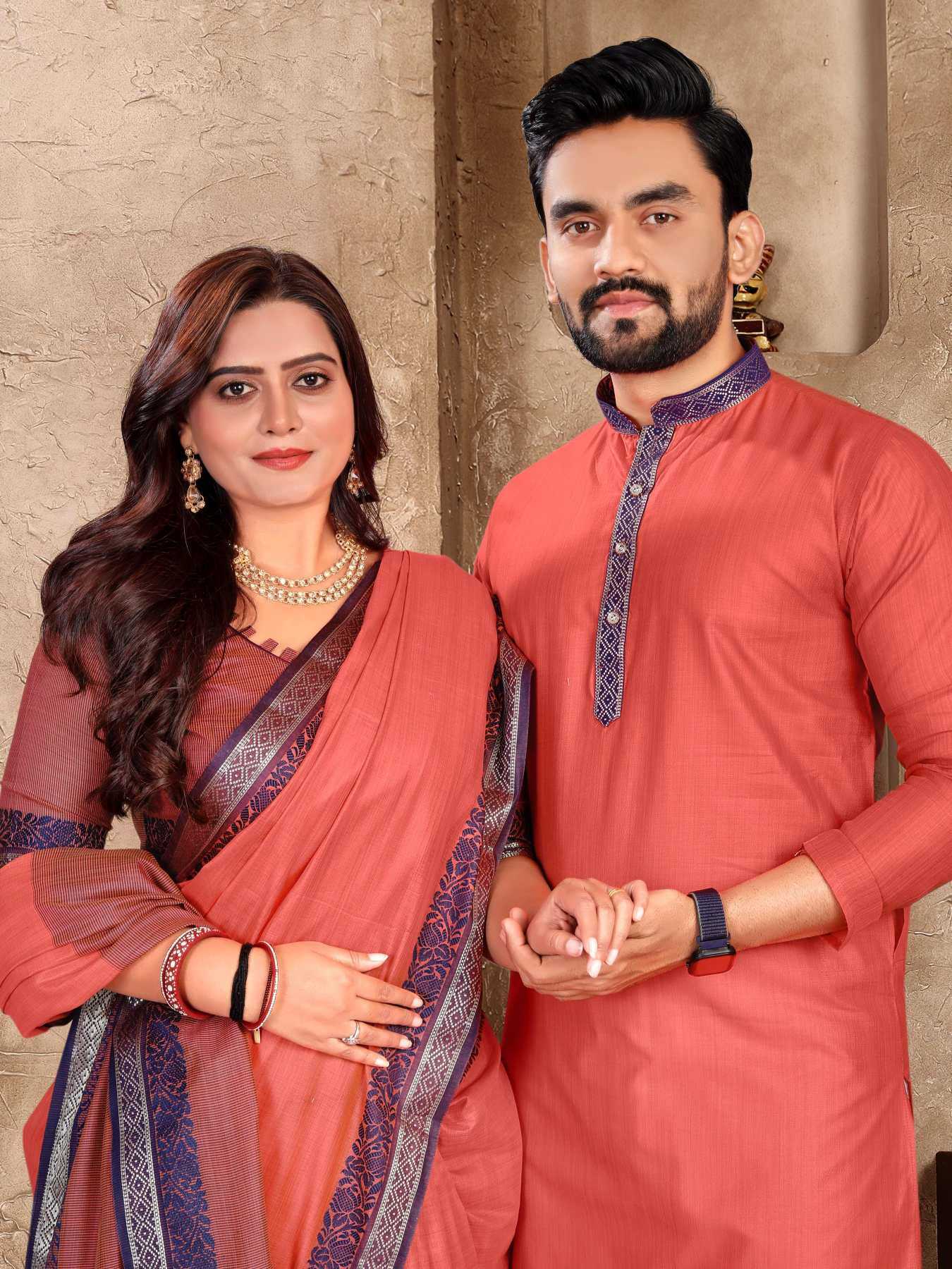 YNF Wholesale Linen Couple Matching Ethnic Outfits KESH620 Man~Mohini | Surat Manufacturer