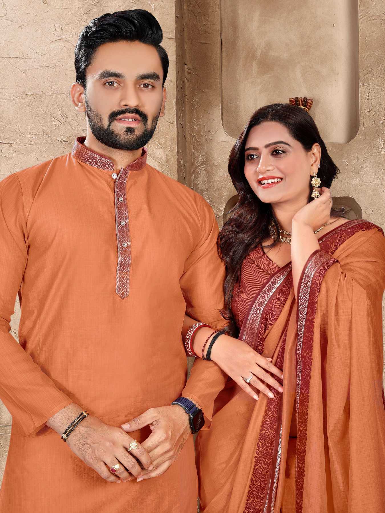 YNF Wholesale Linen Couple Matching Ethnic Outfits KESH620 Man~Mohini | Surat Manufacturer