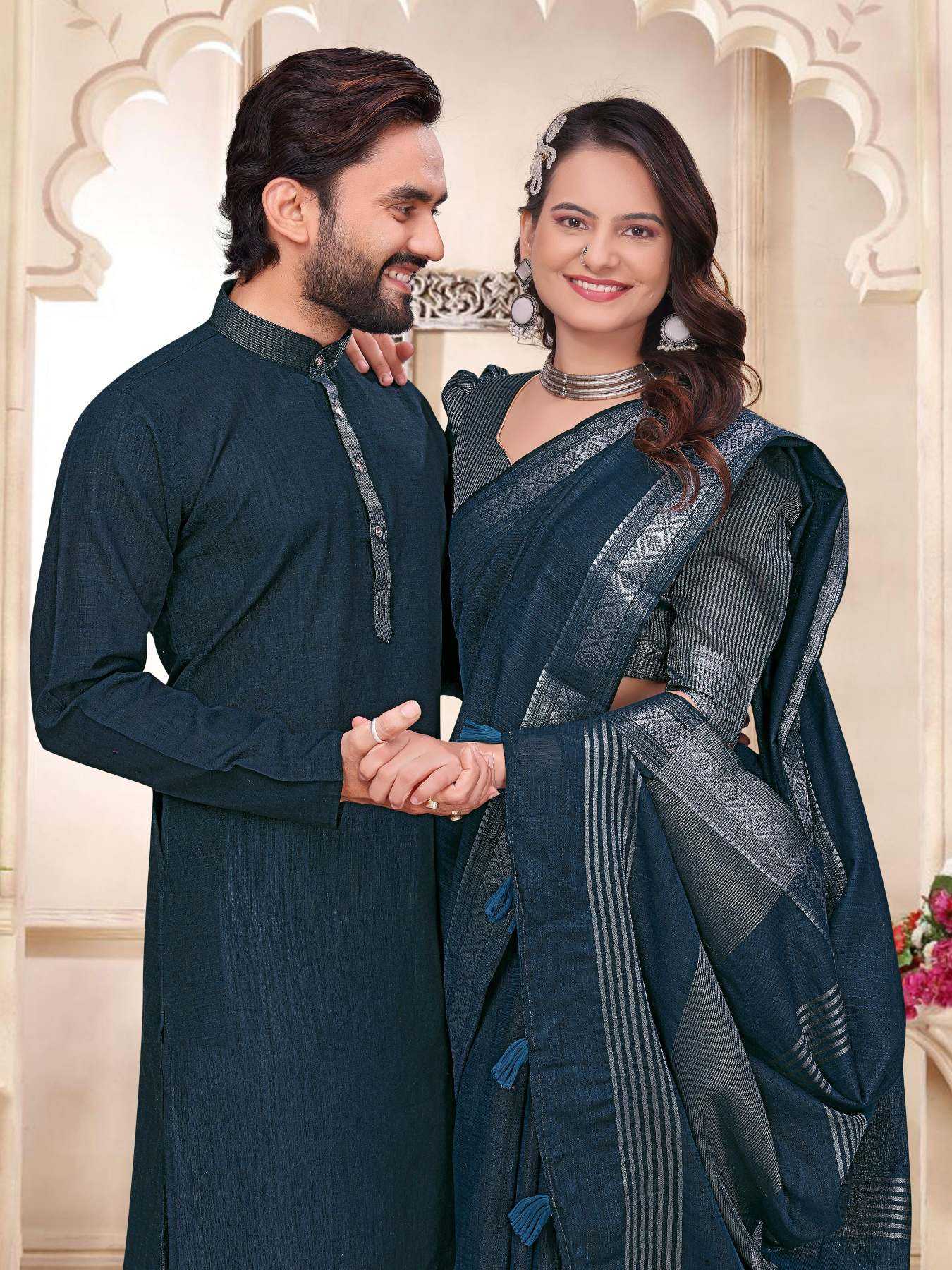 YNF Wholesale Linen Couple Matching Ethnic Outfits KESH620 Radhe Shyam | Surat Manufacturer