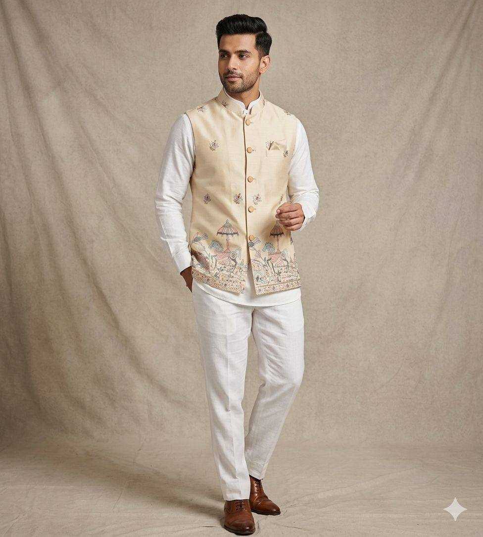 YNF Wholesale Malai Silk Mens Ethnic Jackets KESH650 Venmer | Surat Manufacturer