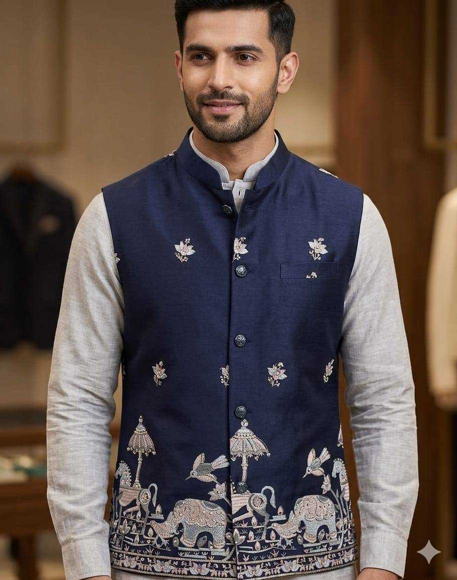 YNF Wholesale Malai Silk Mens Ethnic Jackets KESH650 Venmer | Surat Manufacturer