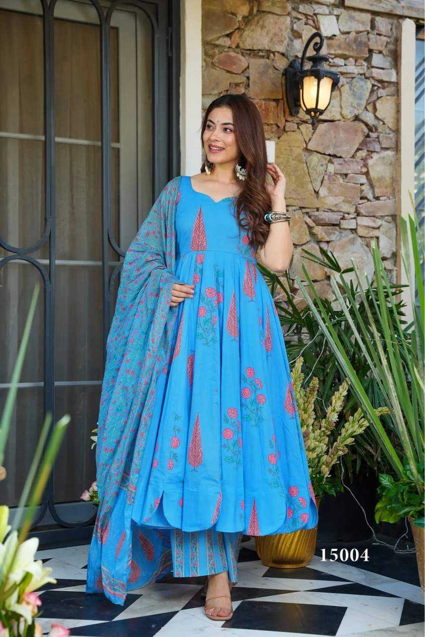 YNF Wholesale Muslin Cotton Printed Gowns KESH448 15001 | Surat Manufacturer