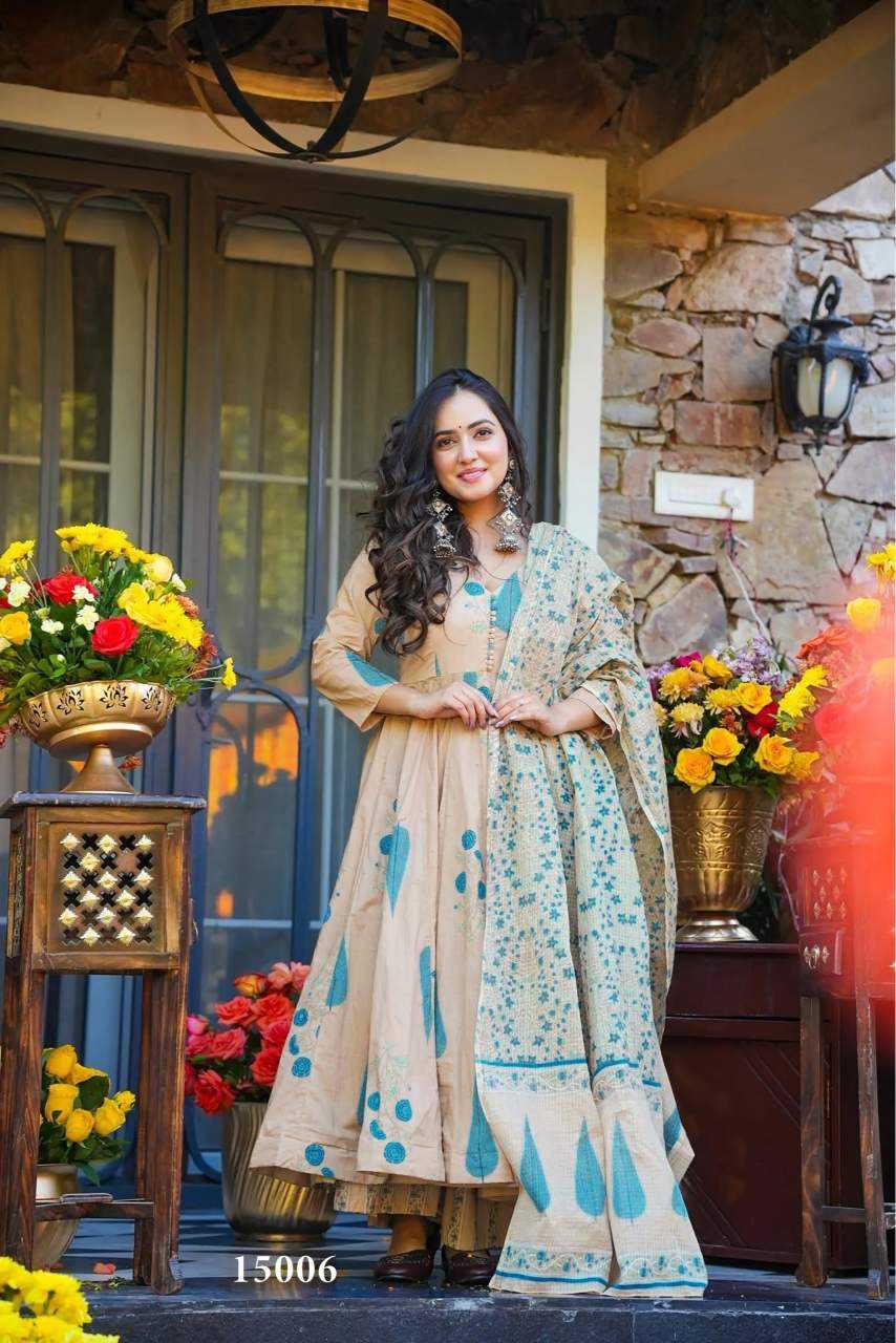 YNF Wholesale Muslin Cotton Printed Gowns KESH448 15001 | Surat Manufacturer