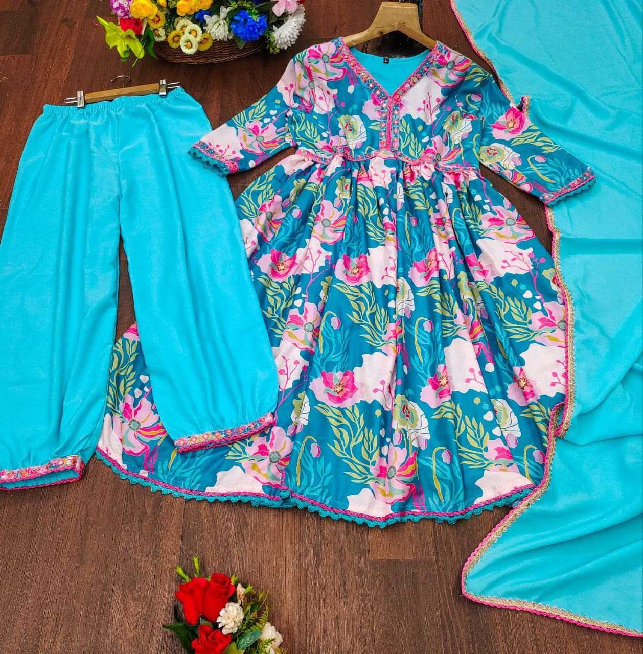 YNF Wholesale Muslin Printed Gowns KESH563 Anikaah | Surat Manufacturer