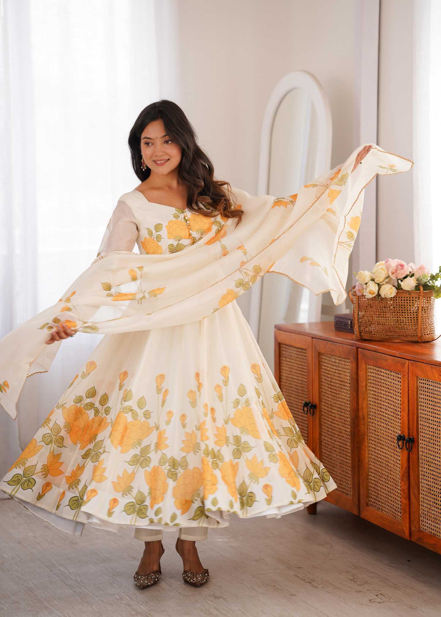 YNF Wholesale Organza Silk Printed Suits KESH530 BKN-78 | Surat Manufacturer